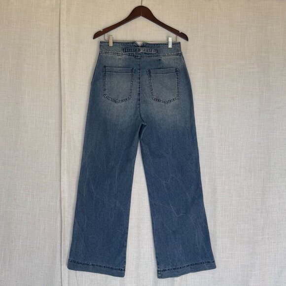 House of Harlow 1960 Stretch Cotton Denim High Rise Wide Leg Retro Jeans Size 30 - Picture 3 of 12